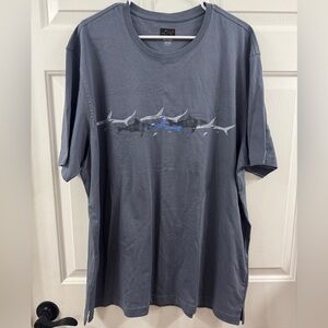 Greg Norman Collection Charcoal Shark Print Tee